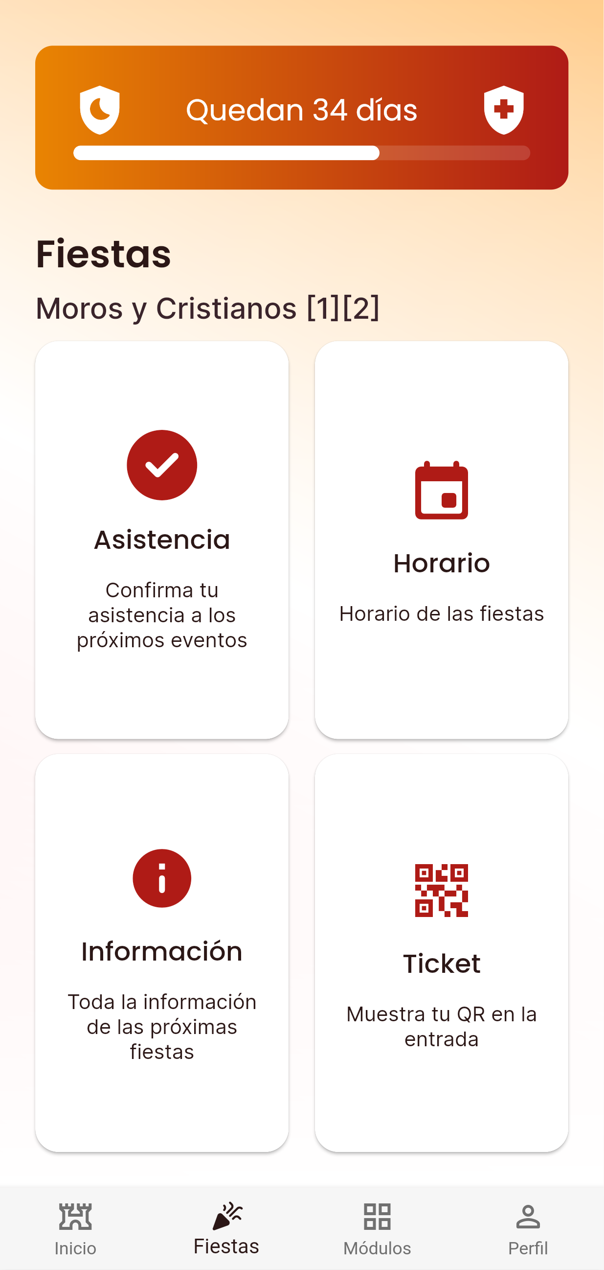 Listado de eventos familiares